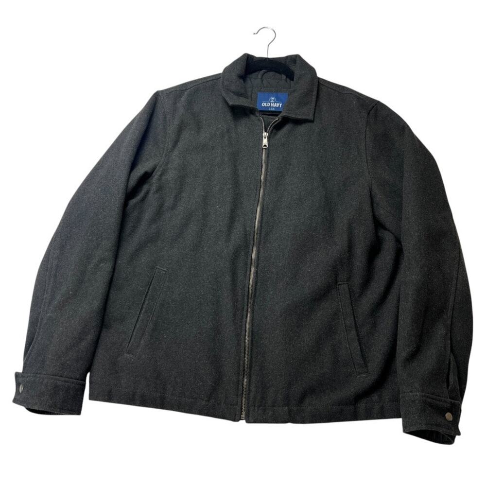 Old Navy Coat Wool Blend Bomber Full Zip‎ Winter Jacket Gray Casual Men's Large